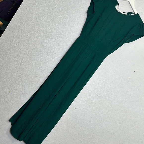 Reformation Mayer Green Emerald Jumpsuit Womens Size 0 Back Keyhole Festival - Picture 3 of 16